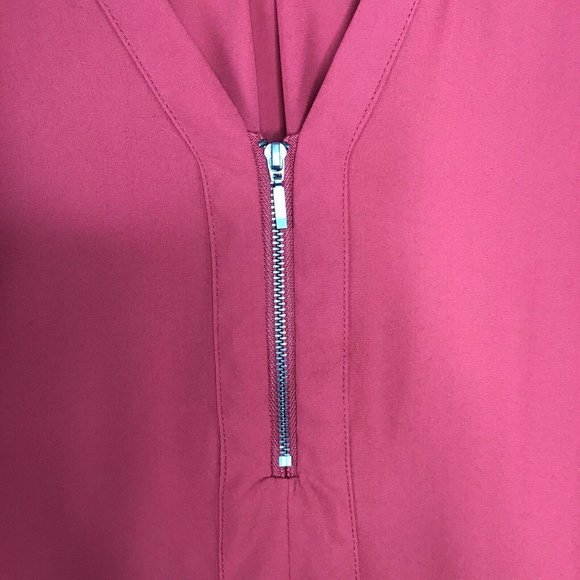Maurices Zip Front Blouse 3/4 Sleeve XXL Red - Picture 4 of 7